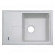 Мийка гранітна для кухні ARGO Carina 615х430х200 білий, з отвором для змішувача
